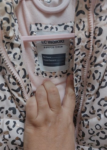 Kürklü Leopar Desenli Kız Çocuk Mont - Görsel 2