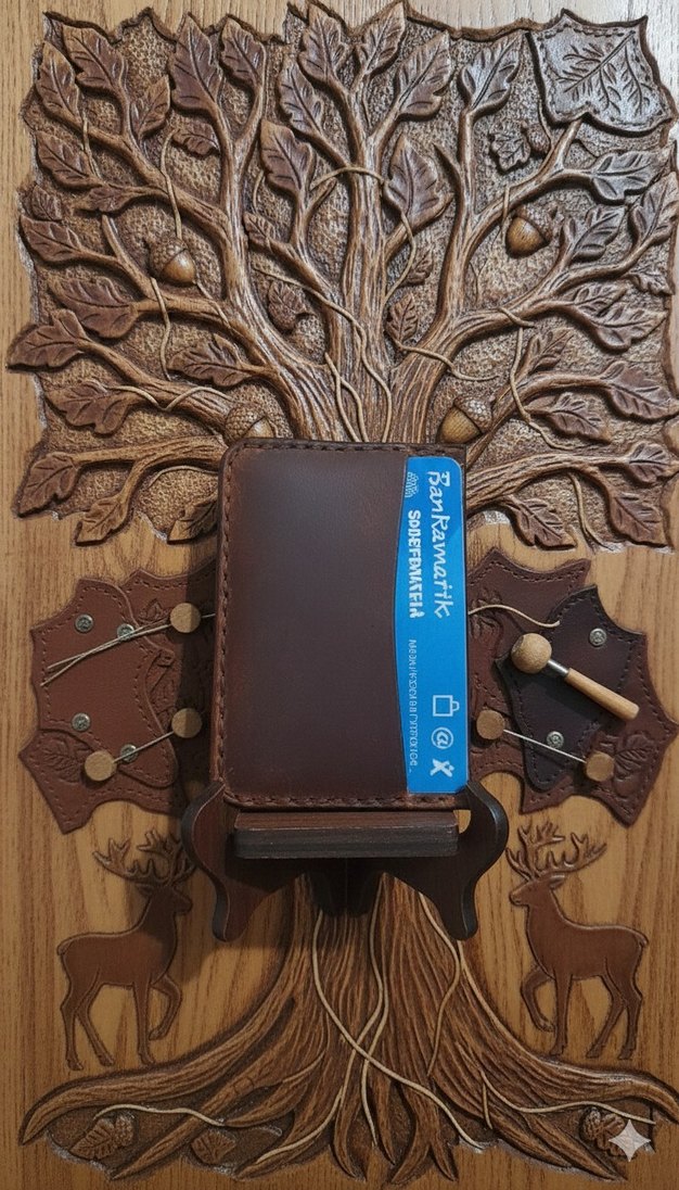 Kahverengi Bohem %100 Hakiki Deri Erkek Cüzdanı - Görsel 2