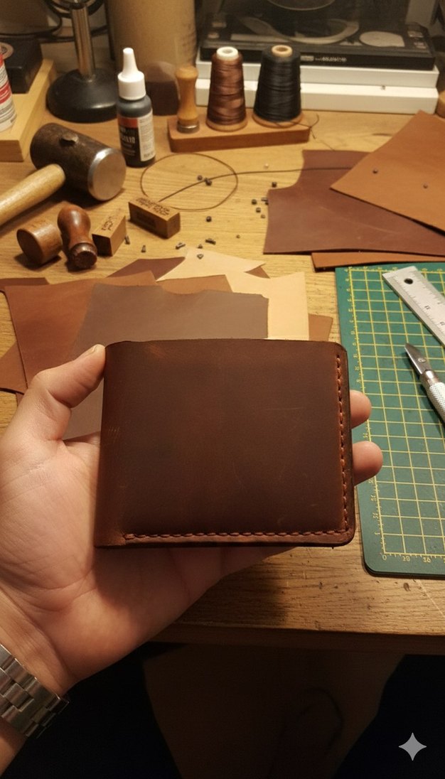 Taba  Vintage %100 Hakiki Deri Erkek Cüzdan - Görsel 2