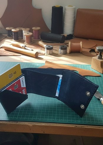 Siyah Hakiki Deri Cüzdan Kartlık - Görsel 2