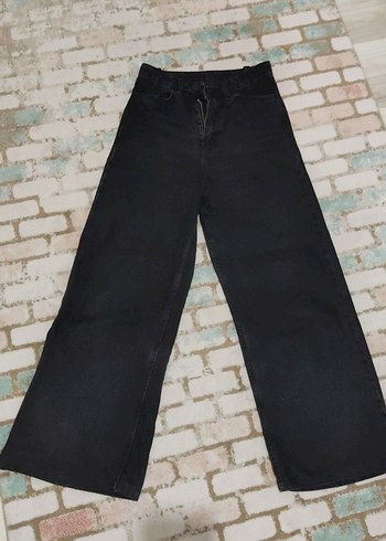 Siyah Kadın Midi Denim Pantolon