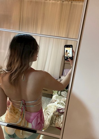 Pastel Renkli Bohem Midi Elbise - Görsel 3