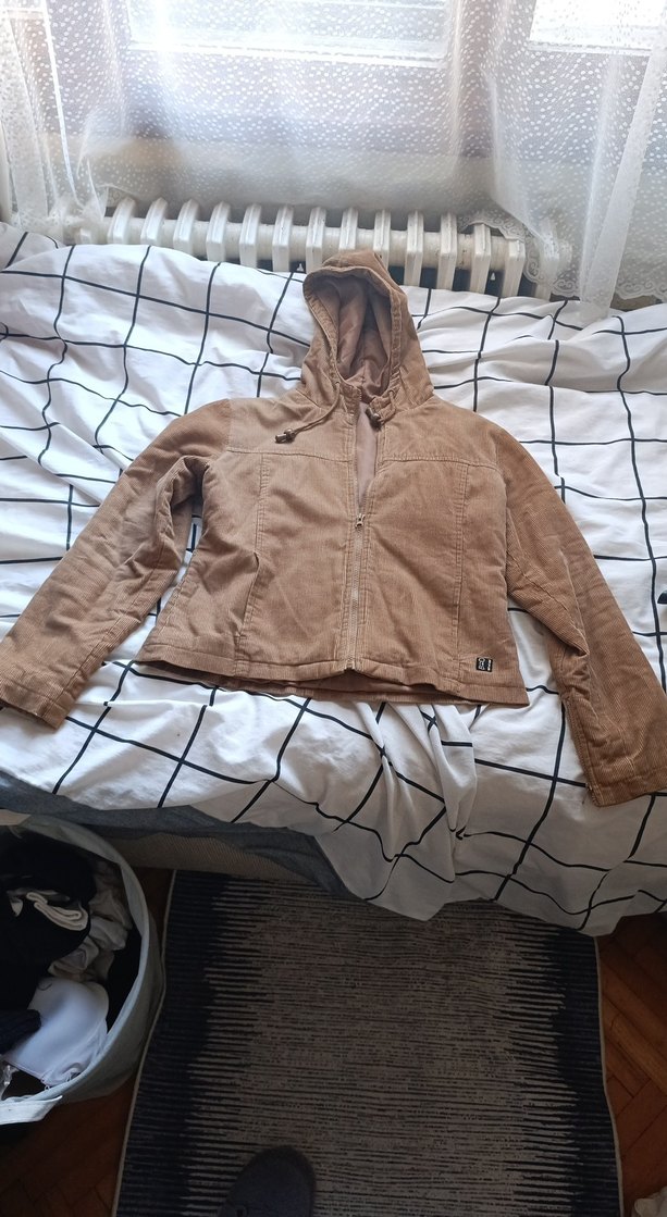 Bej kadife Kadın Ceket - Görsel 3