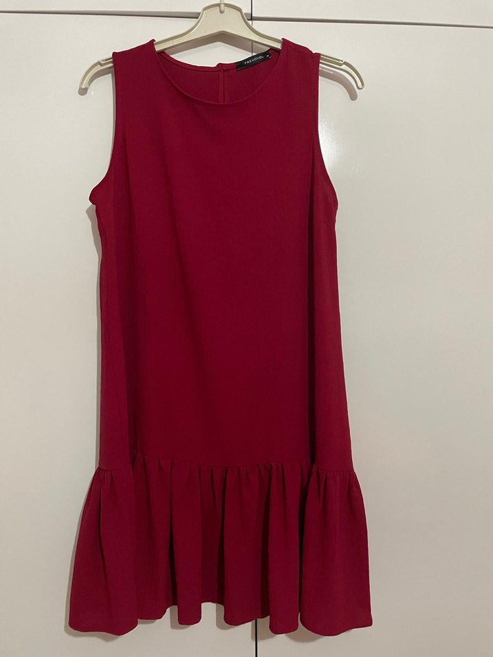 kirmizi mini elbise - Görsel 2