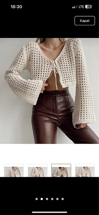 Trendyol & Milla Ajurlu crop delik hırka