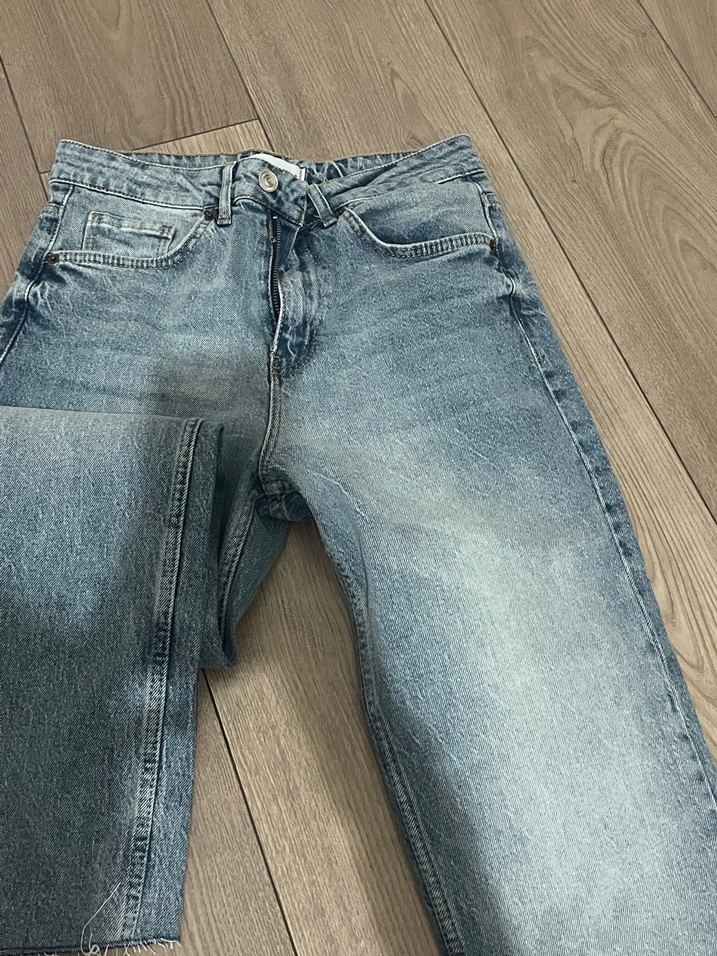 Zara düğmeli gri  kot pantolon - Görsel 2