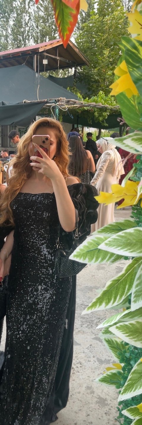 Uzun Kollu Siyah Gotik Kadın abiye özel dikim - Görsel 4