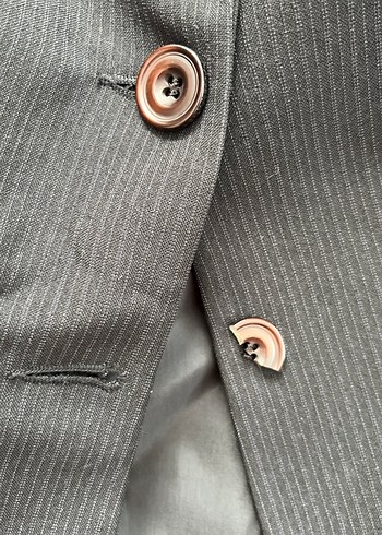 Siyah Kadın Düğmeli Ceket - Görsel 2