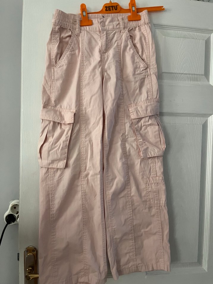 h&m pembe kargo pantolon - Görsel 2