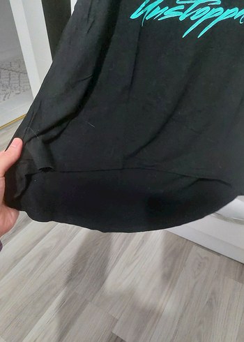 xl Beden siyah Renk Siyah Baskılı Oversize Rock Tişört
