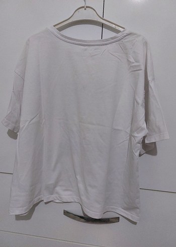 xxl Beden Beyaz Oversize Baskılı Pamuklu Tişört