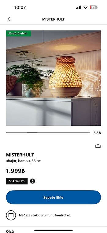 Ikea İkea bambu abajur