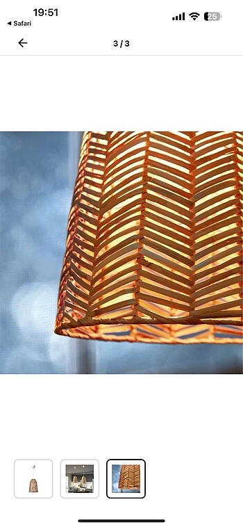  Beden İkea rattan sarkıt lamba 29 cm