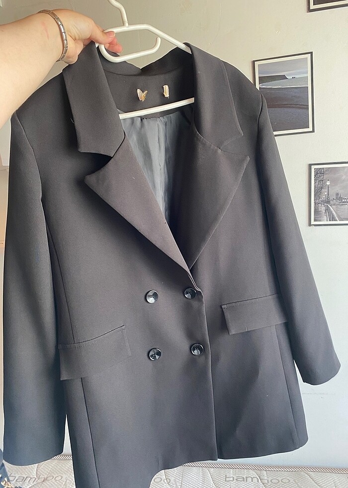 Blazer ceket kadın düğmeli tesettüre uygun - Görsel 2