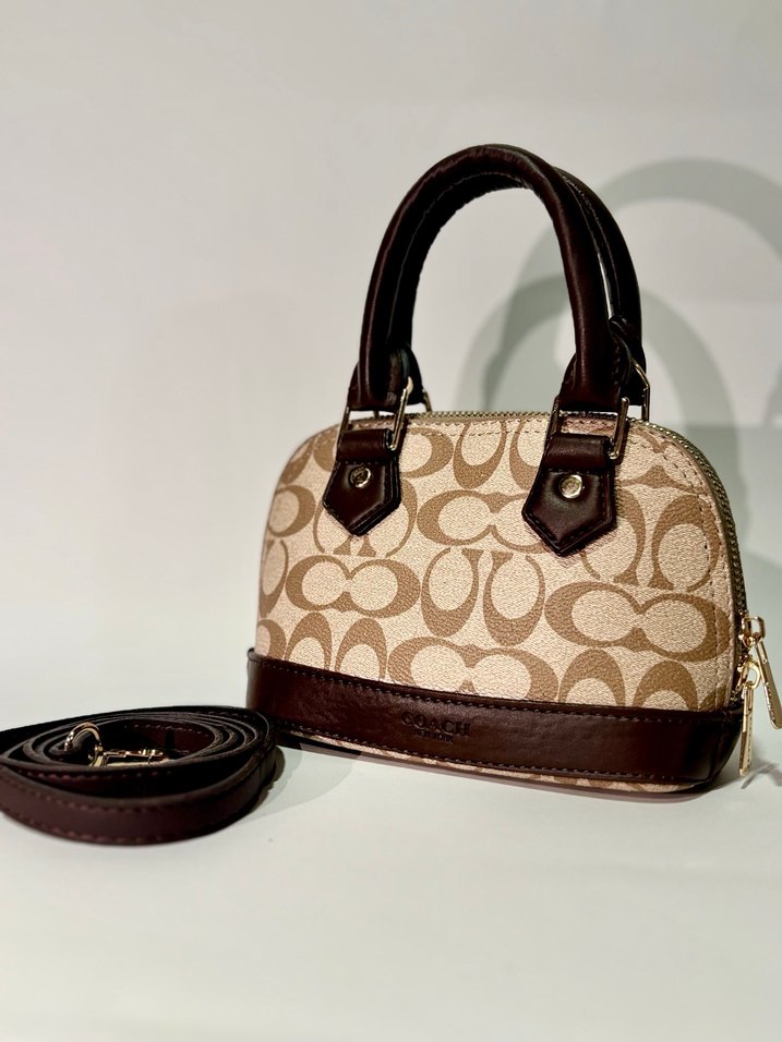 Kahverengi Kareli Deri Kadın Çanta - Görsel 3