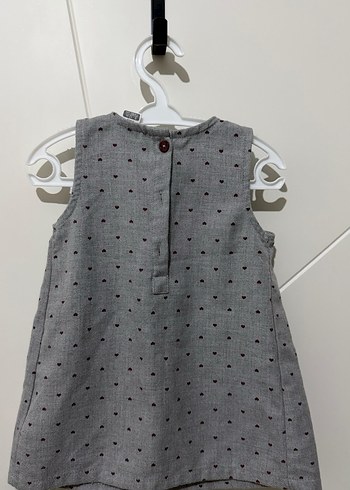 Kız Çocuk Gri Puantiyeli Fiyonklu Elbise - Görsel 2