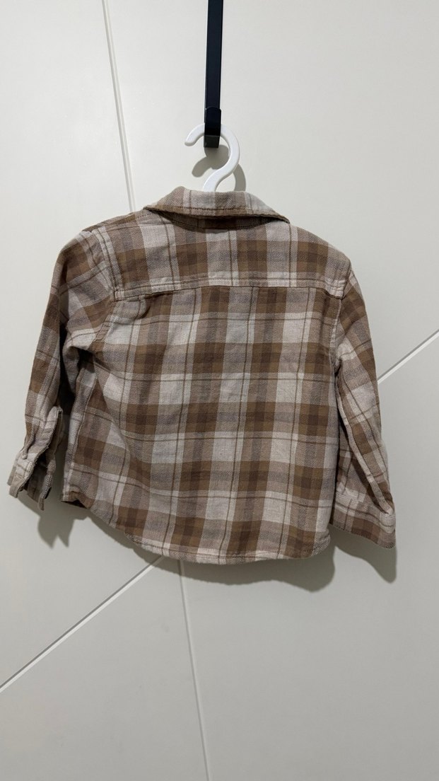 Erkek Çocuk Kahverengi Kareli Gömlek - Görsel 4