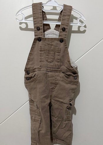 Kahverengi Kemerli Erkek Çocuk Denim Tulum - Görsel 2
