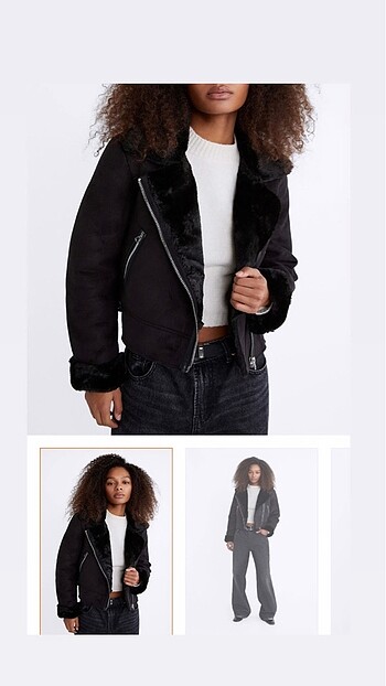 Suni Kürklü Suni Süet Crop Biker Ceket
