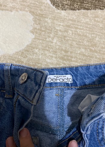 34 Beden Koyu Mavi Kemer Detaylı Denim Mini Etek