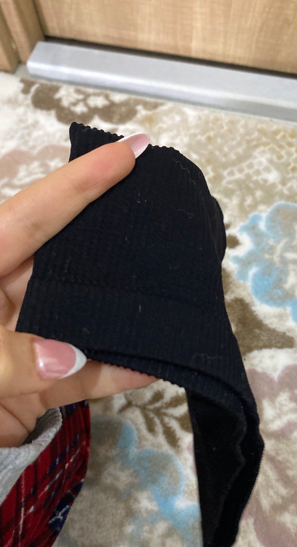 Düz Siyah straplez crop - Görsel 2