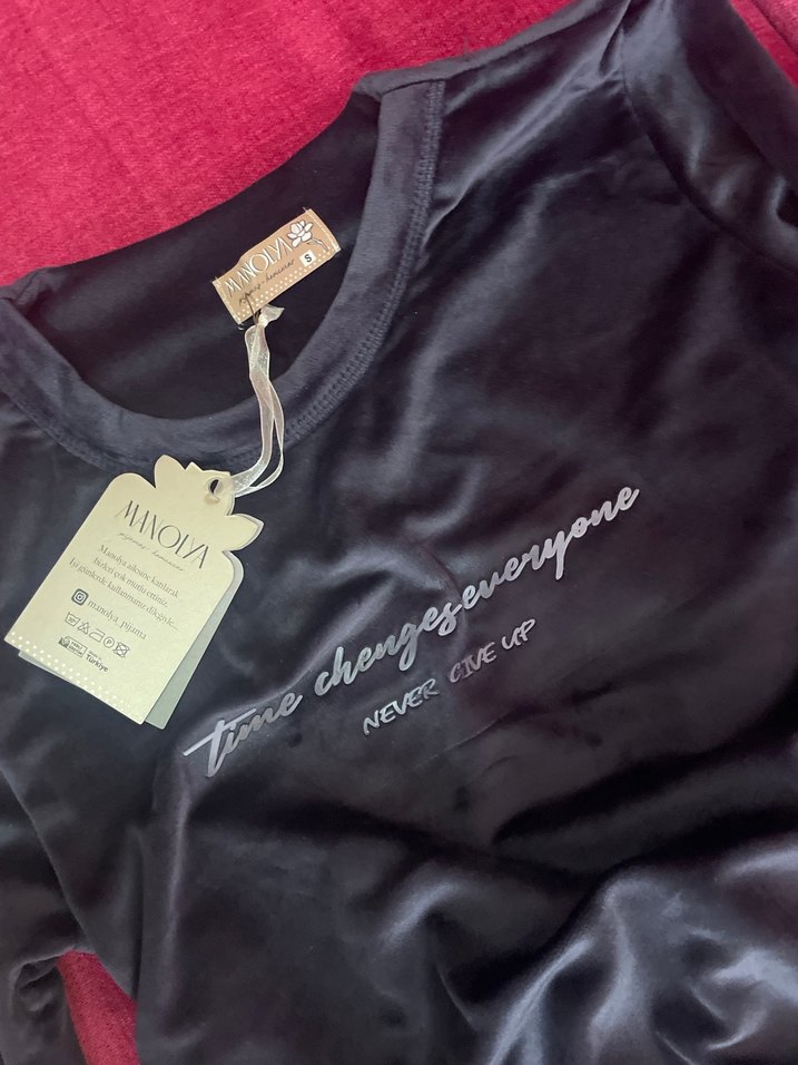 kadife kadin pijama takimi etiketli - Görsel 3