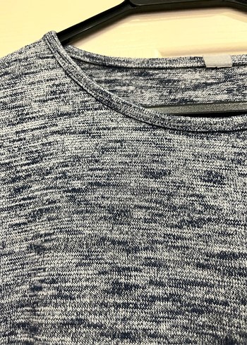 Gri Kadın Uzun Kollu Triko Sweatshirt - Görsel 2