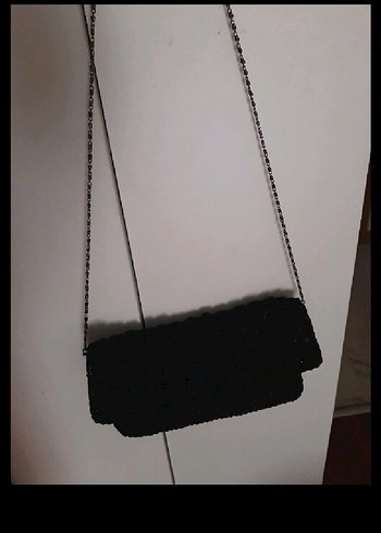 siyah el yapimi orgu  zincirli askili kadin canta - Görsel 3