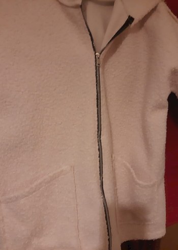 Fermuarlı kapusonlu  yumusacik kislik Kadın Ceket - Görsel 4