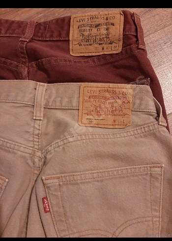 Levis jeans Orjinal yepyeni  bej ve kiremit renkte iki adet - Görsel 2