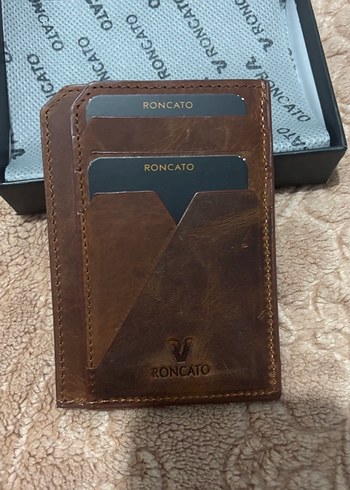 Armani Roncato Kahverengi Deri Kartlik