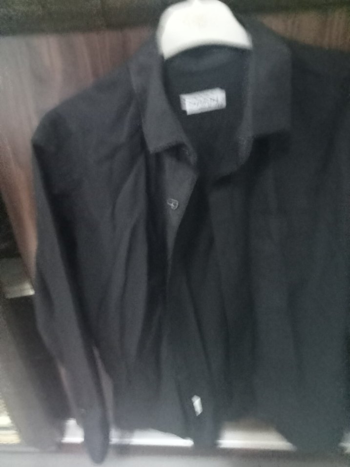 Siyah Uzun Kollu Düğmeli Erkek Gömlek - Görsel 2