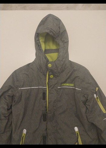 Kapüşonlu Gri Erkek Çocuk Mont - Görsel 3