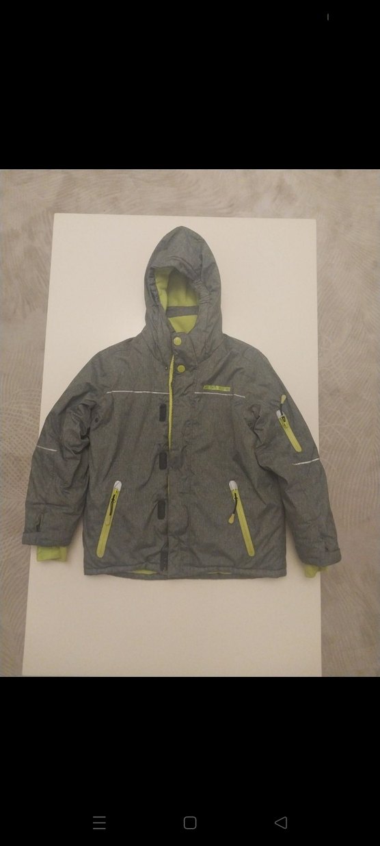 Kapüşonlu Gri Erkek Çocuk Mont - Görsel 2