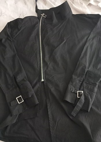 Fermuarlı Siyah Keten Kadın Ceket - Görsel 5