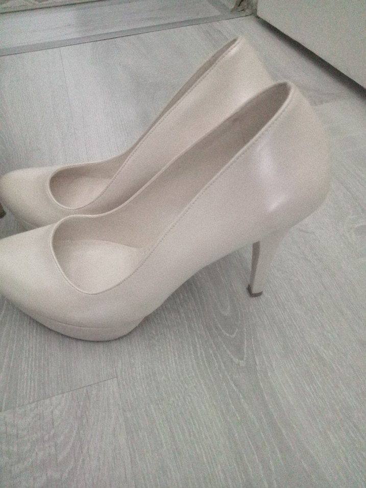 Bej Platform Topuklu Kadın Stiletto - Görsel 3