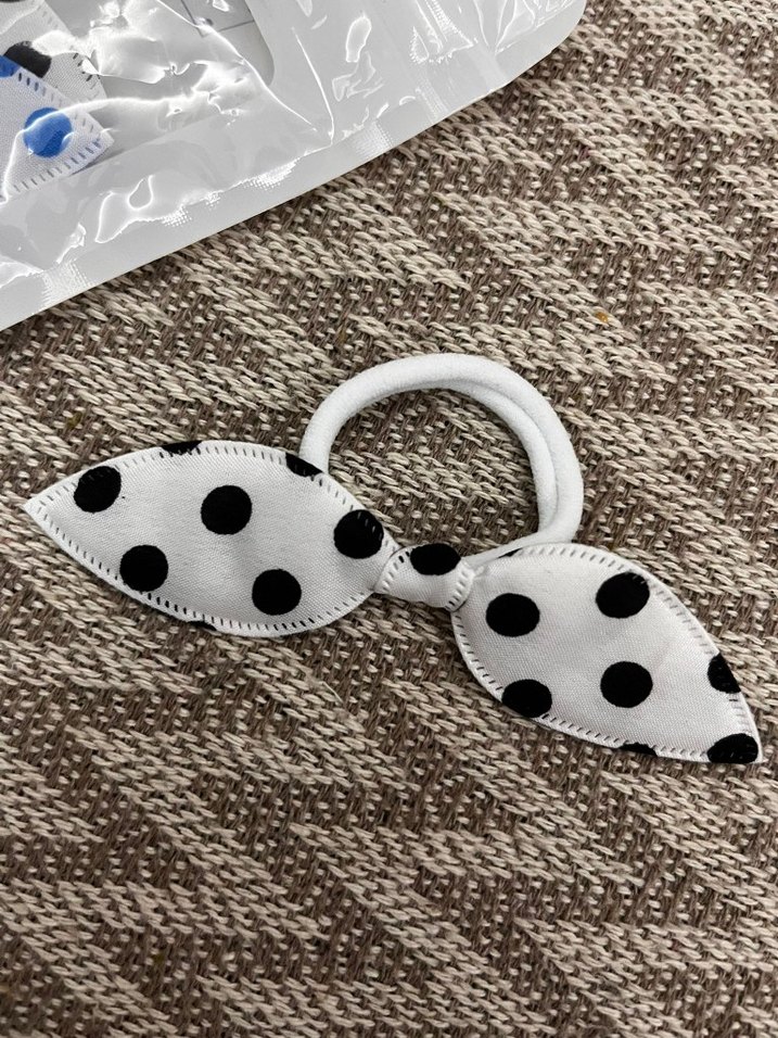 Elastik Puantiyeli Çocuk Saç Tokası Seti - Görsel 3