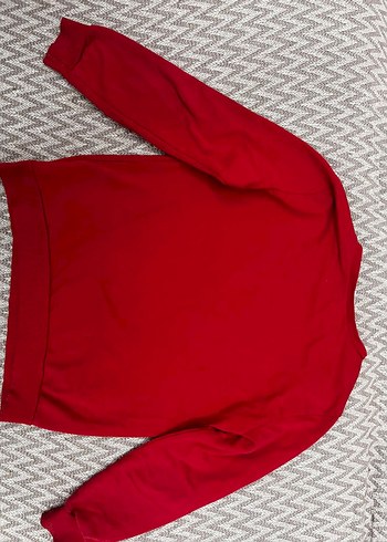 Kırmızı Baskılı unisex çocuk Sweatshirt - Görsel 2