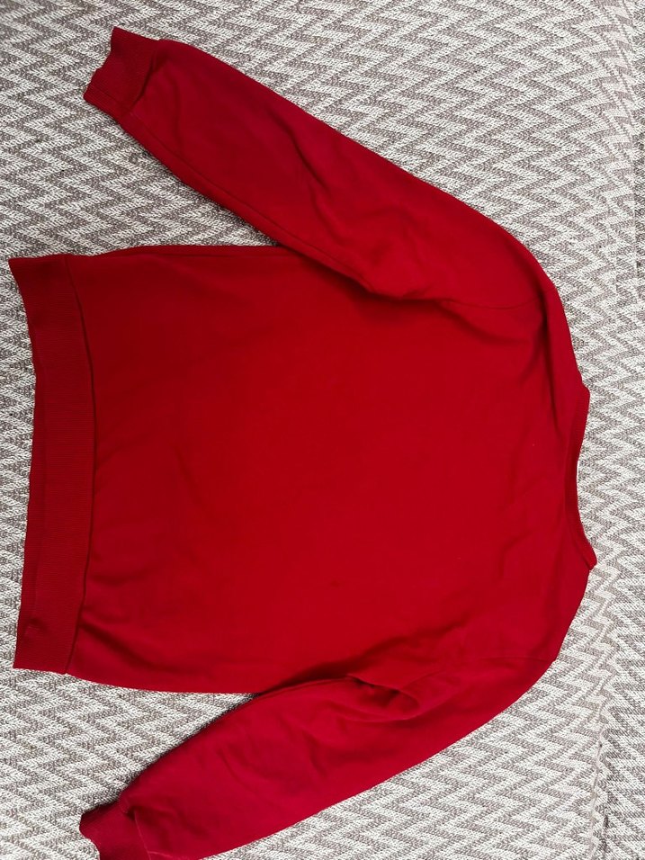 Kırmızı Baskılı unisex çocuk Sweatshirt - Görsel 2