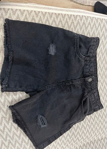 Siyah Kız Çocuk Mini Denim Şort - Görsel 3