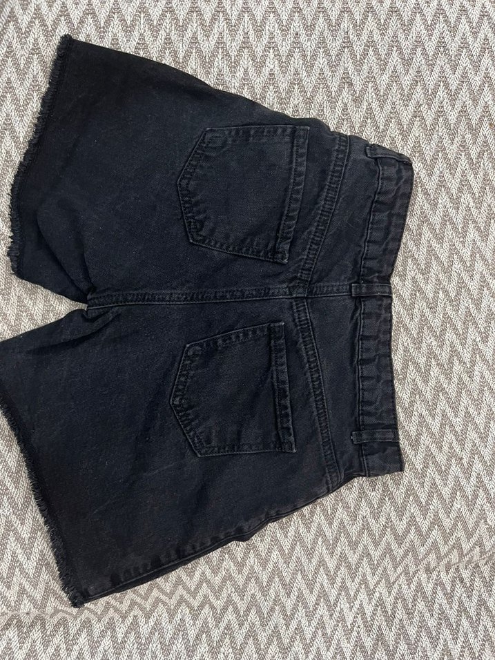 Siyah Kız Çocuk Mini Denim Şort - Görsel 2