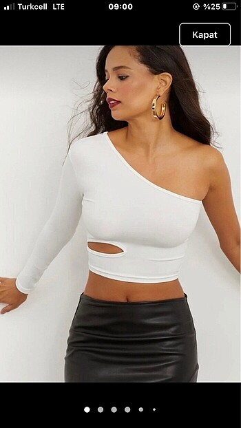 xs Beden Beyaz tek kol crop