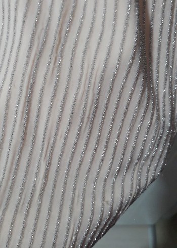 Bej V Yaka Pilili Mini Abiye Elbise - Görsel 3