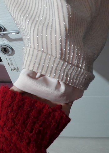 Bej V Yaka Pilili Mini Abiye Elbise - Görsel 4