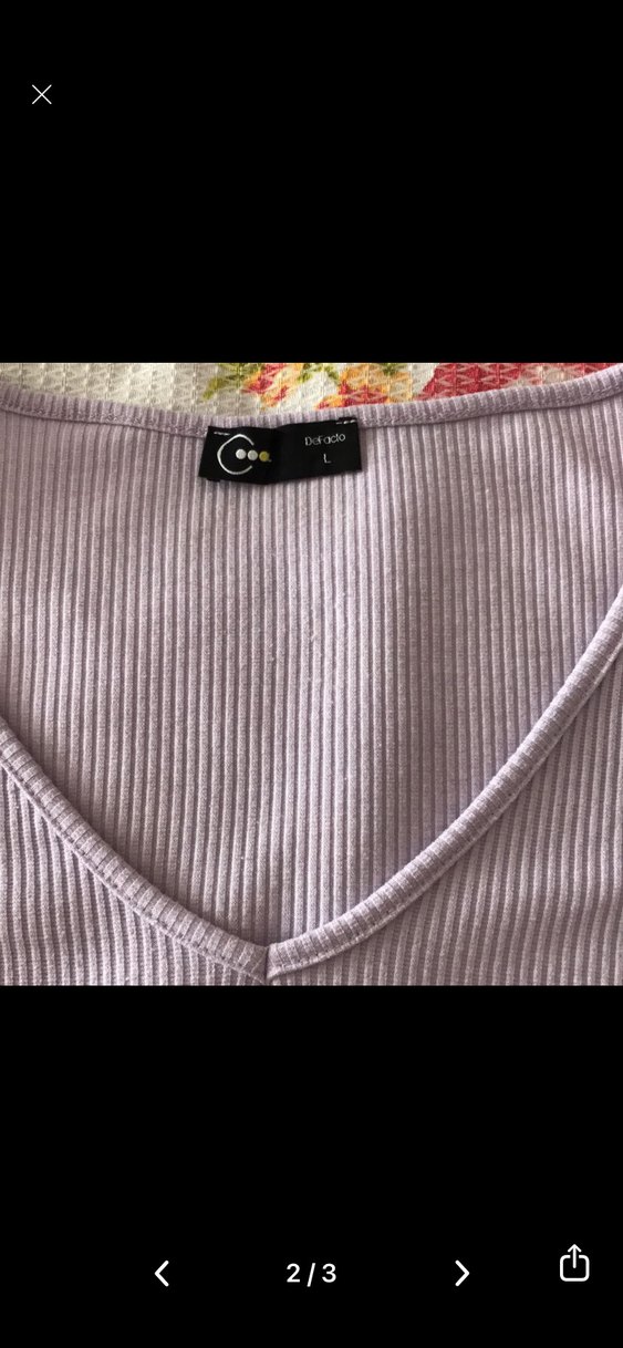 Mor V Yakalı Kısa Crop Top - Görsel 2