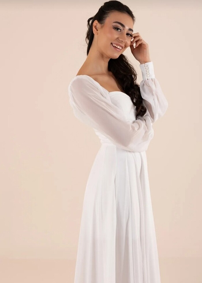 Nikah abiyem , beyaz abiye - Görsel 5