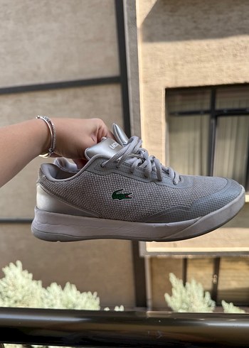 37 Beden gri Renk Lacoste Gri Bağcıklı Kadın Spor Ayakkabı