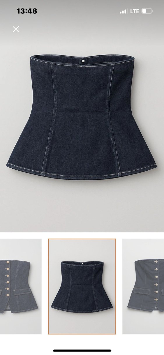 Denim Kadın straplez üst ispanyol paça pantolon takım - Görsel 3