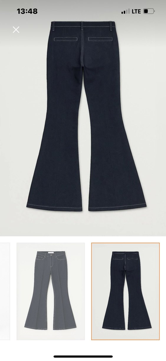 Denim Kadın straplez üst ispanyol paça pantolon takım - Görsel 4