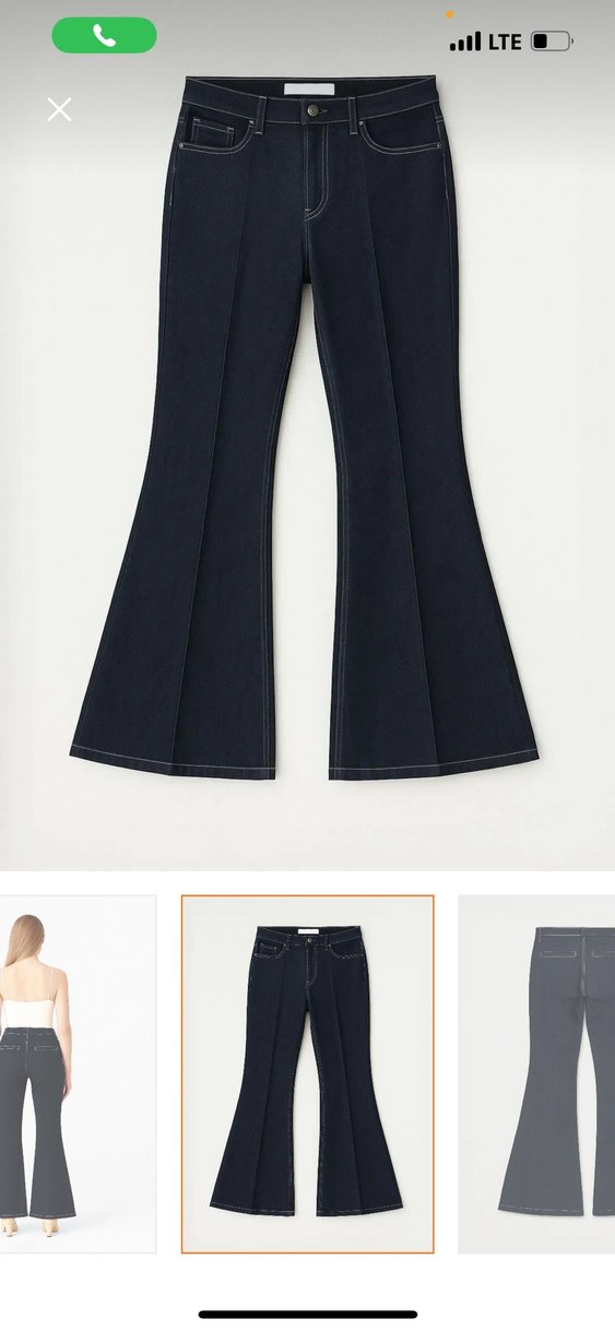 Denim Kadın straplez üst ispanyol paça pantolon takım - Görsel 5